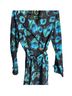 C. Wonder Floral Blue Black Trenchcoat Size S - photo 2