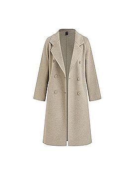 Cider WOOL-LOOK NOTCHED COLLAR DOUBLE BREASTED LONG PREPPY COAT Coat (view 2)