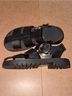 ASOS Solid Black Silver Sandals Size 8 - photo 3