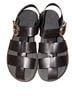 ASOS Solid Black Silver Sandals Size 8 - photo 1