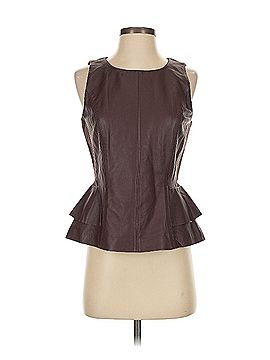 White House Black Market Faux Leather Top (view 1)