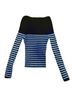 Primark 100% Cotton Stripes Black Blue Long Sleeve Blouse Size XS - photo 2