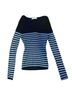 Primark 100% Cotton Stripes Black Blue Long Sleeve Blouse Size XS - photo 1