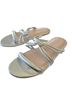 Stuart Weitzman 100% Leather Silver Sandals Size 7 - photo 1