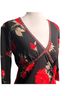 Fashion Bug Floral Black Red Long Sleeve Blouse Size S - photo 4