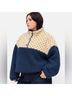 Cider FLEECE STAND COLLAR TWO TONE PATCHY DRAWSTRING OVERSIZED SWEATSHIRT Jacket - photo 5