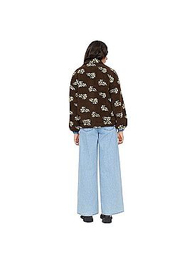 Cider Fleece Floral Zip Through Oversized Jacket Jacket (view 2)