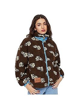 Cider Fleece Floral Zip Through Oversized Jacket Jacket (view 1)