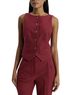 Express Solid Burgundy Vest Size XS - photo 1