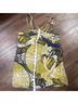 Liquid 100% Silk Floral Blue Yellow White Gold Sleeveless Silk Top Size 0 - photo 7