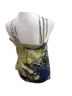 Liquid 100% Silk Floral Blue Yellow White Gold Sleeveless Silk Top Size 0 - photo 2