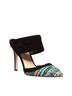 Via Spiga 100% Suede Black Teal Yellow Heels Size 8 - photo 2