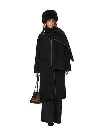 Cider Wool-look V-neck Oversized Coat Coat (view 2)