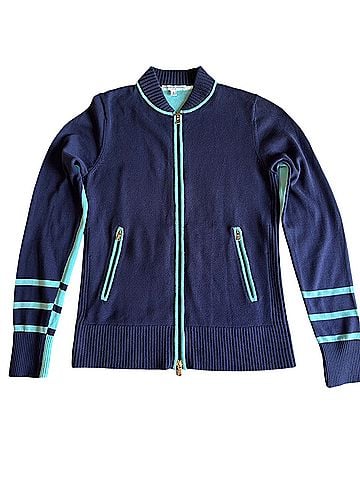 Fairway & Greene Navy Blue Full Zip Cotton Golf Zip Up Hoodie (view 1)