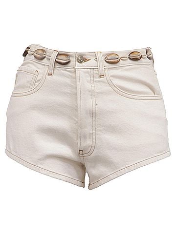 Alanui Alanui Ocean Dream Mini Shorts in White Cotton (view 1)