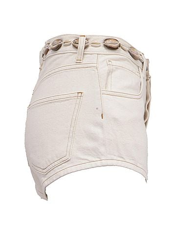 Alanui Alanui Ocean Dream Mini Shorts in White Cotton (view 2)