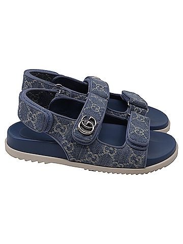 Gucci Gucci Moritz GG Slingback Denim Sandals in Blue Cotton (view 1)