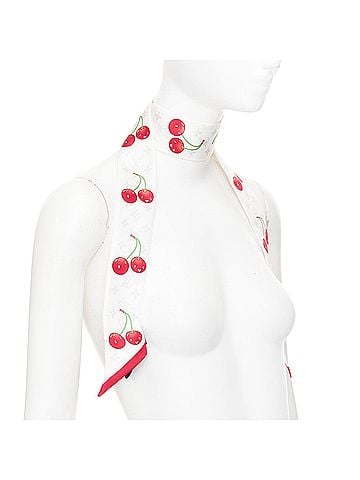 Louis Vuitton Louis Vuitton Takashi Murakami cherry monogram skinny scarf (view 1)