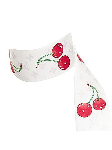 Louis Vuitton Louis Vuitton Takashi Murakami cherry monogram skinny scarf (view 2)