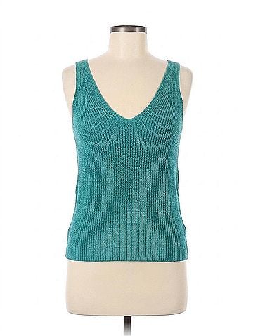 Faherty Miramar Linen V-Neck Tank in Deep Jungle (view 1)
