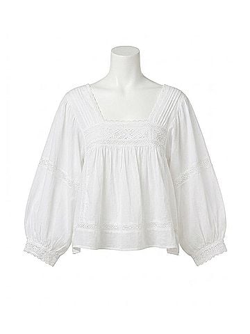 FRNCH Gianna Puff Sleeve Blouse in Cream (view 1)