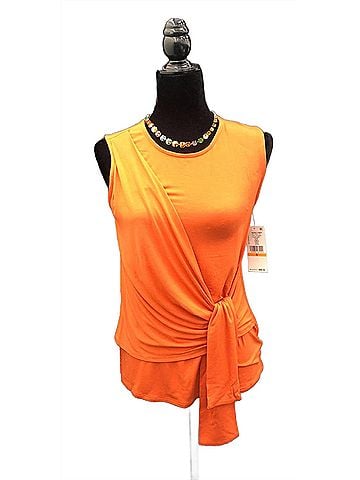 Karen Kane Women's Margot Side Drape Top in Mango Orange (view 1)