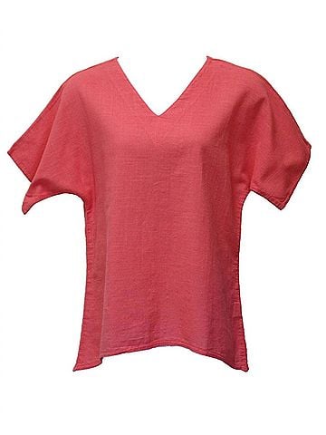 Jess & Jane Women California Cotton Brisa Top in Coral (view 1)