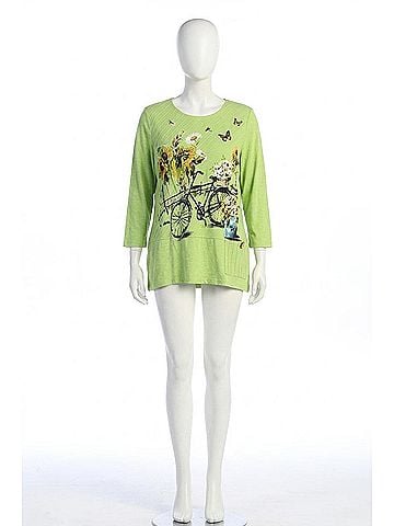 Jess & Jane Merrylane Wide Rib Tunic in Lime (view 1)