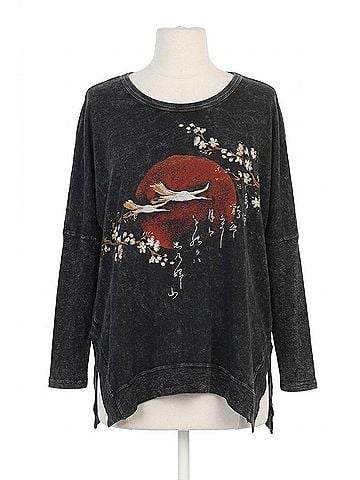 Jess & Jane Mineral Washed Cotton Dolman Sleeve Top in Thousand Miles (view 1)