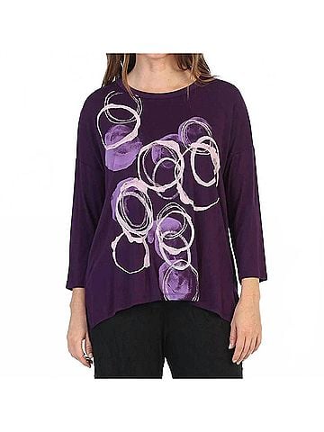Jess & Jane Echoes Modal Tunic Top in Eggplant (view 2)