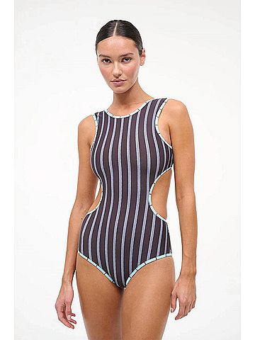 STAUD Dolce One Piece Swimsuit in Redondo Stripe (view 2)