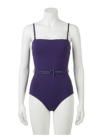 Zimmermann Tropicana Chain Belt One Piece in Blue (view 1)