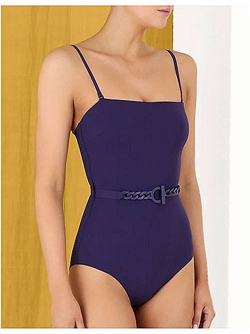Zimmermann Tropicana Chain Belt One Piece in Blue (view 2)