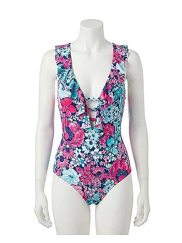 Lilly Pulitzer Ethenie One Piece Swimsuit in Starlight Navy In All Her Glory (view 1)