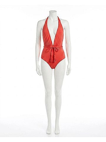 Seafolly Plunging One Piece Swimsuit in Sea Coral (view 1)