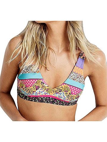 Seafolly Tie Back Bralette Bikini Top in Sea Caribbean Kool (view 2)