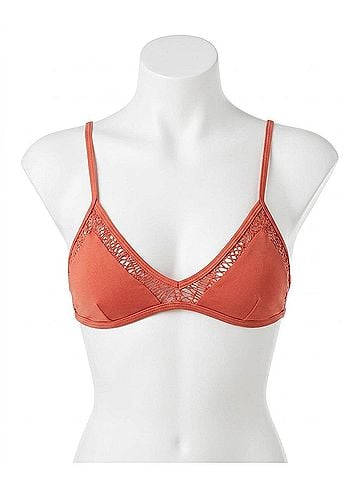 Reef Latigo Crochet Halter Bralette Bikini Top in Red (view 1)