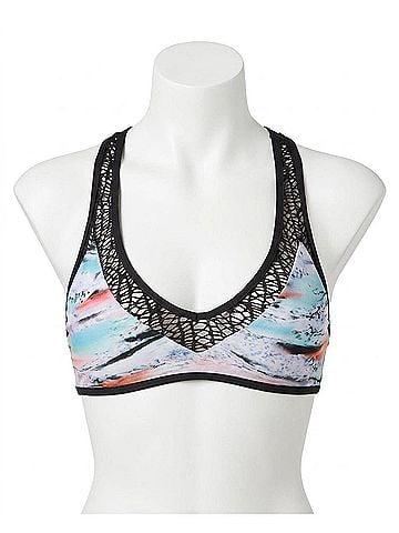 Reef Cross Back Bralette Bikini Top in Mod Wave (view 1)