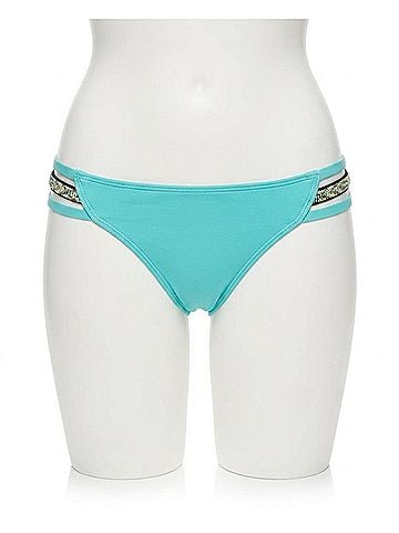 Reef Solid Strappy Bikini Bottom in Turquoise (view 1)