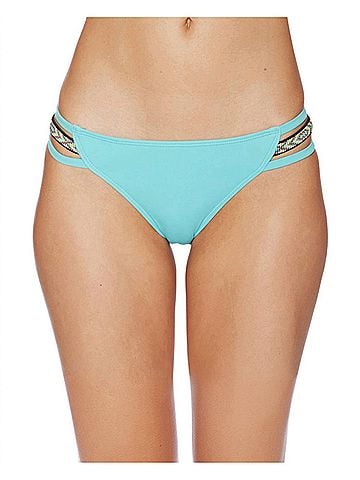 Reef Solid Strappy Bikini Bottom in Turquoise (view 2)