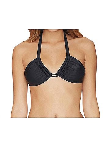 Reef Two Way Halter Bikini Top in Black (view 2)