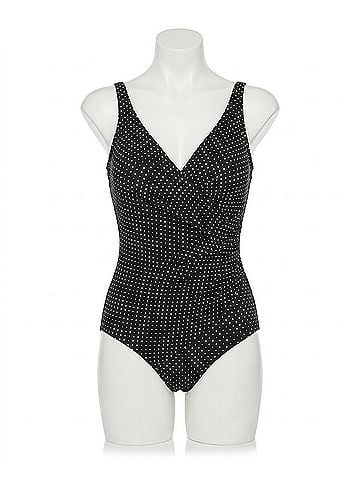 Miraclesuit Pin Point Oceanus One Piece Swimsuit in Black (view 1)