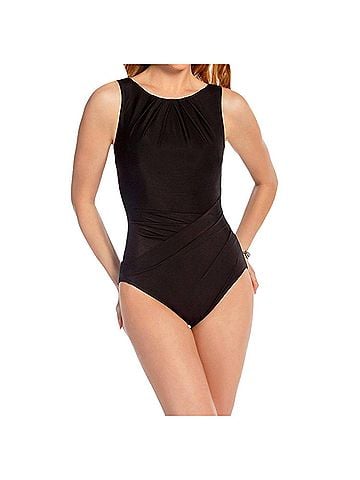 Miraclesuit Asbury High Neck Underwire One Piece Swimsuit in Black (view 2)