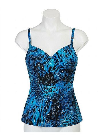 Miraclesuit Off The Scales Paramore Underwire Tankini Top in Blue (view 1)