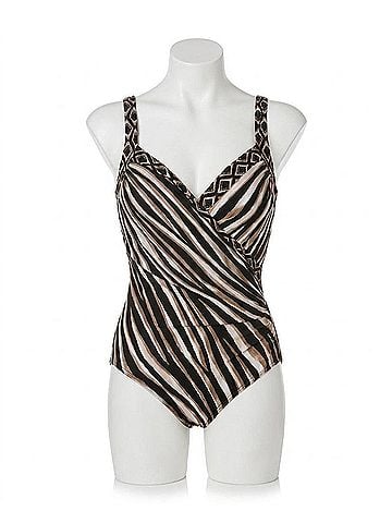Miraclesuit Opposites Attract Sanibel Underwire One Piece Swimsuit in Brown (view 1)