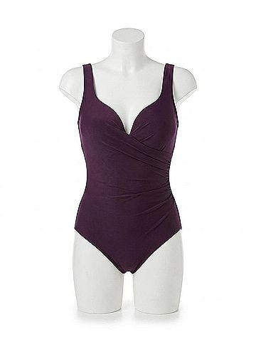 Miraclesuit Wraptress One Piece Swimsuit in Plum (view 1)