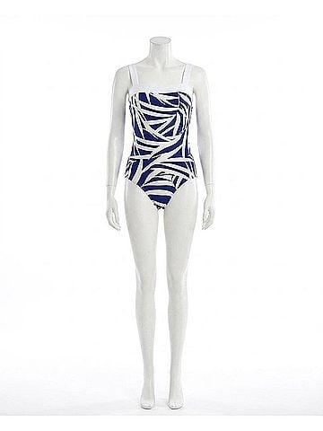 Miraclesuit Mix To Match Square Neck Bandeau One Piece Swimsuit in Navy (view 1)