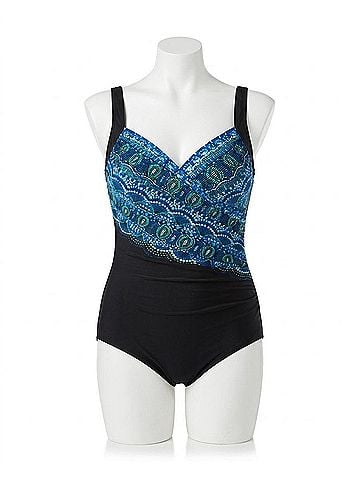 Miraclesuit Rockin' Moroccan Plus Size Sanibel Underwire One Piece Swimsuit in Blue (view 1)