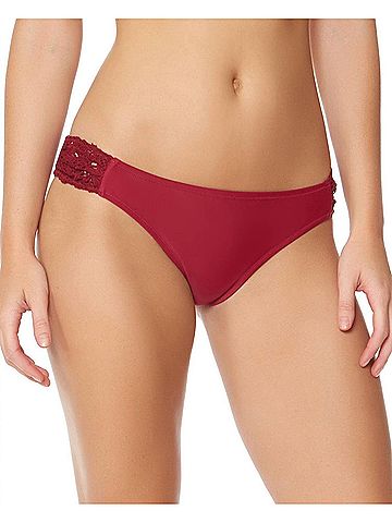 Jessica Simpson Flower Power Crochet Side Shirred Hipster Bikini Bottom in Spice (view 2)
