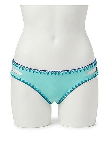 Jessica Simpson Reversible Hipster Bikini Bottom in Black And Seafoam (view 1)